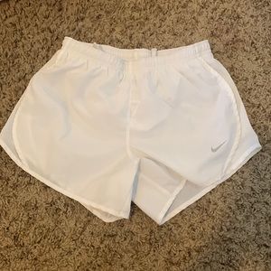 White Nike Dri-Fit shorts